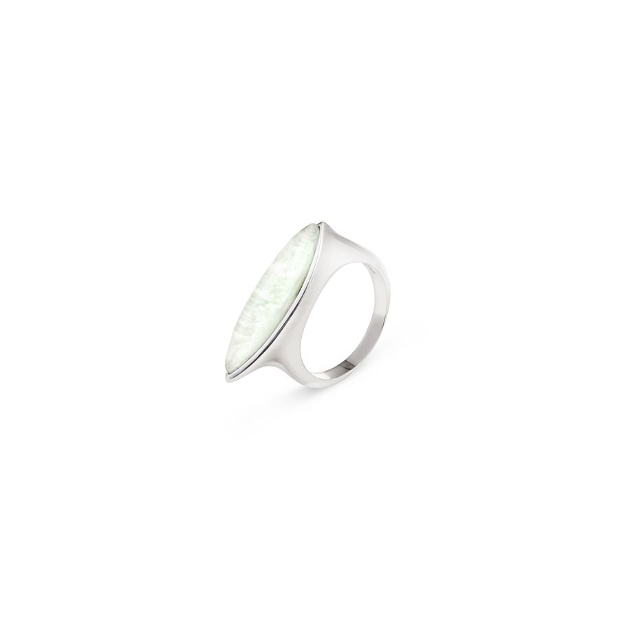 Anello Navetta con agata verde AURUM | AN1 NAV ARGAGT V CHIA